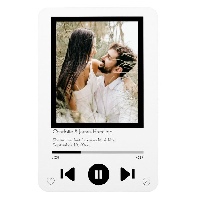 Music Player First Dance Photo Magnet (Vertical)