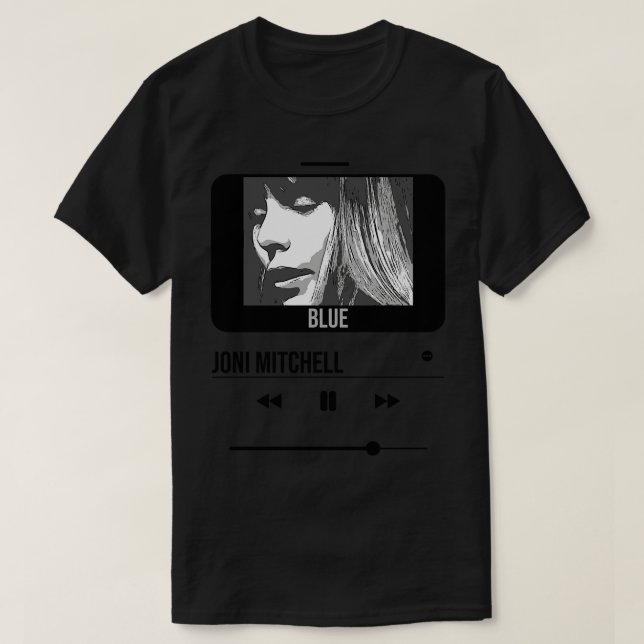 Music player Joni mitchell Vblack T-Shirt (Design Front)
