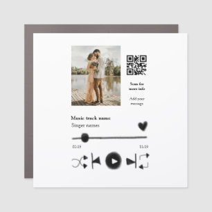 Music player personalized couple love q r code tex car magnet