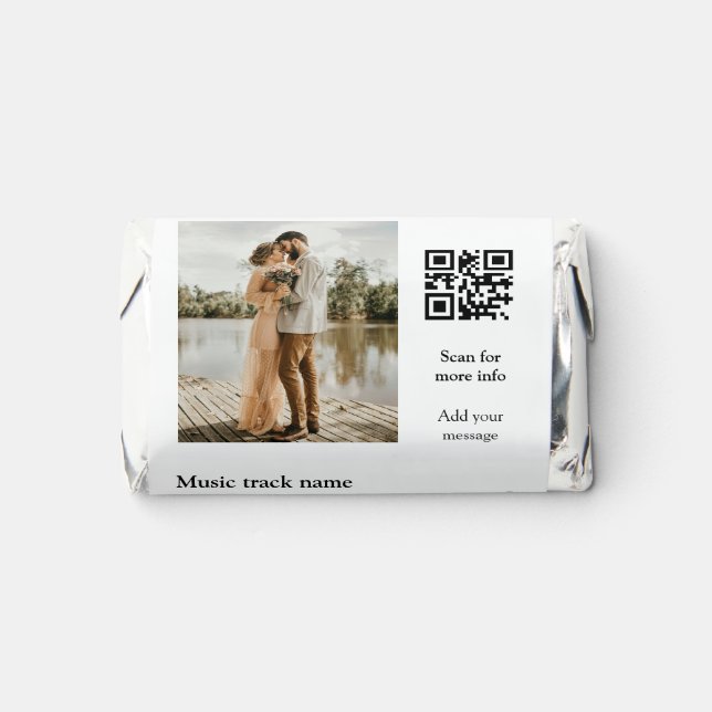 Music player personalized couple love q r code tex hershey's miniatures (Front)