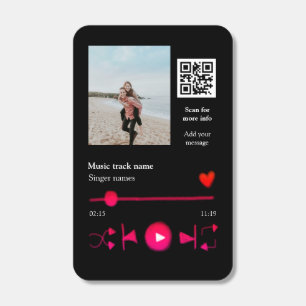 Music player personalized couple love q r code tex matchboxes