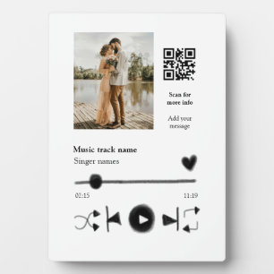 Music player personalized couple love q r code tex plaque