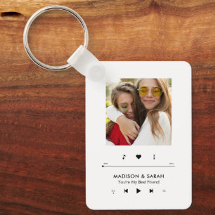Music Player Photo Frame Personalized BFF Keychain