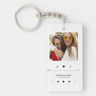Music Player Photo Frame Personalized BFF Keychain