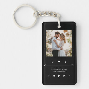 Music Player Photo Frame Personalized Keychain