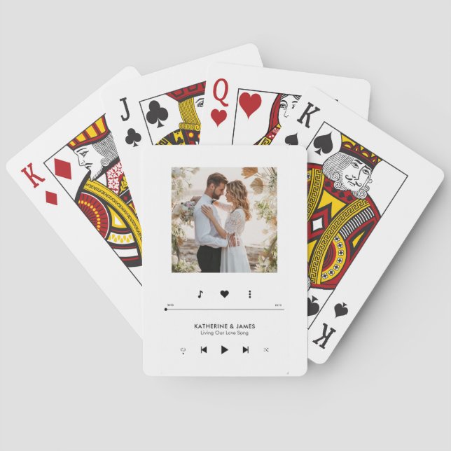 Music Player Photo Frame Personalized Poker Cards (Back)