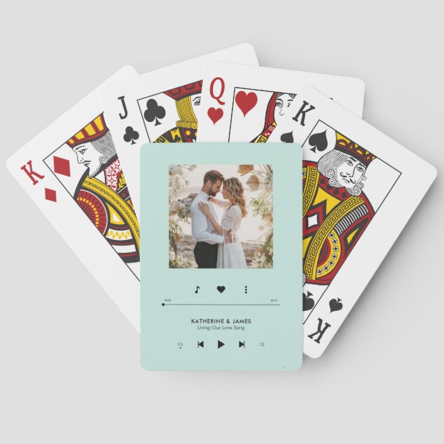 Music Player Photo Frame Personalized Poker Cards (Back)