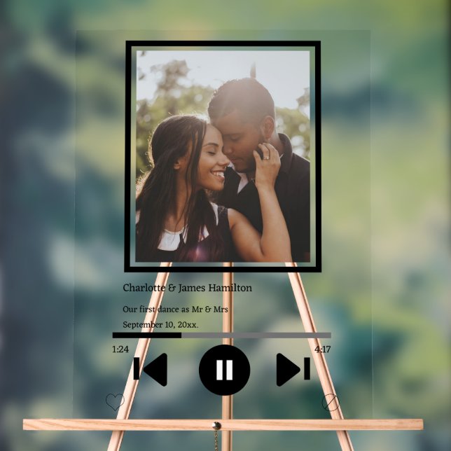 Music Player Photo Personalized  Acrylic Sign (Neutral)