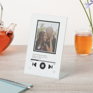 Music Player Photo Personalized Pedestal Sign