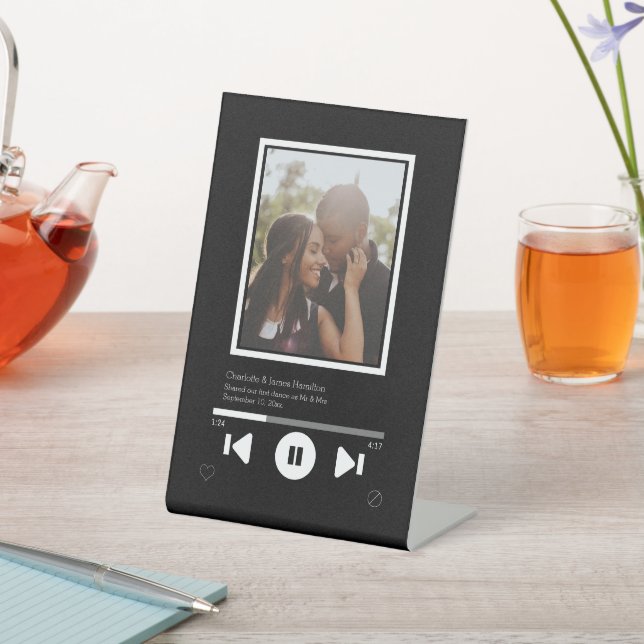 Music Player Photo Personalized Pedestal Sign (In SItu)
