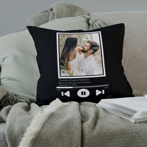 Music Player Photo Personalized Throw Pillow