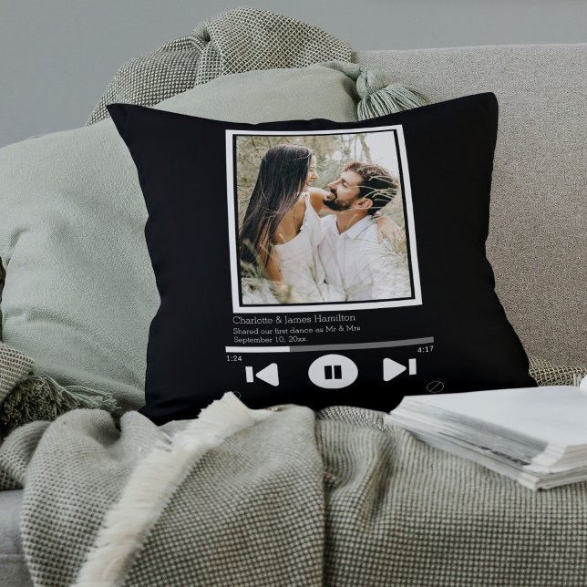 Music Player Photo Personalized Throw Pillow (Creator Uploaded)