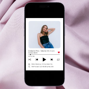 Music Player Song Modern Photo Graduation 2026 Invitation