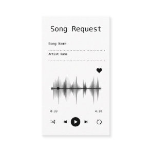 Music Player Song Request Card