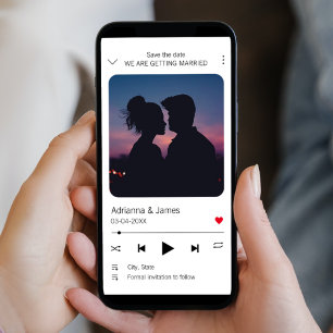 Music Player Unique Song Photo Save The Date