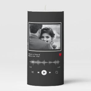 Music Player Wedding Pillar Candle