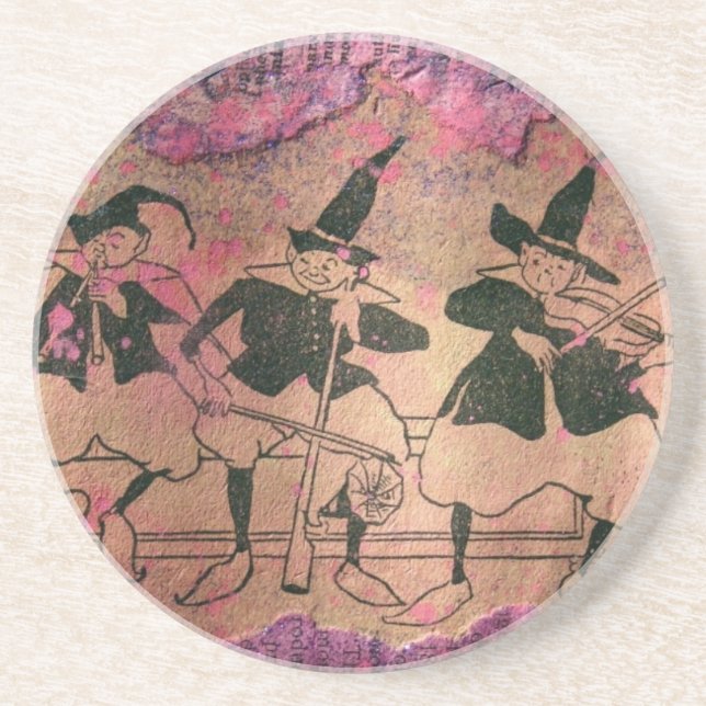 Music Players Mixed Media Drink Coaster (Front)