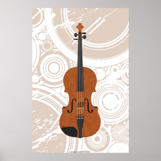 Music Poster: Violin 3D Model & Circles Poster (Front)