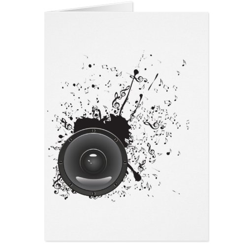 Music Poster with Audio Speaker 2 Greeting Card | Zazzle