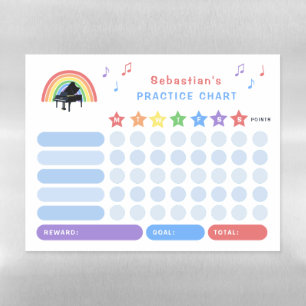 Music Practice Rainbow Piano Teacher Reward Chart Magnetic Dry Erase Sheet