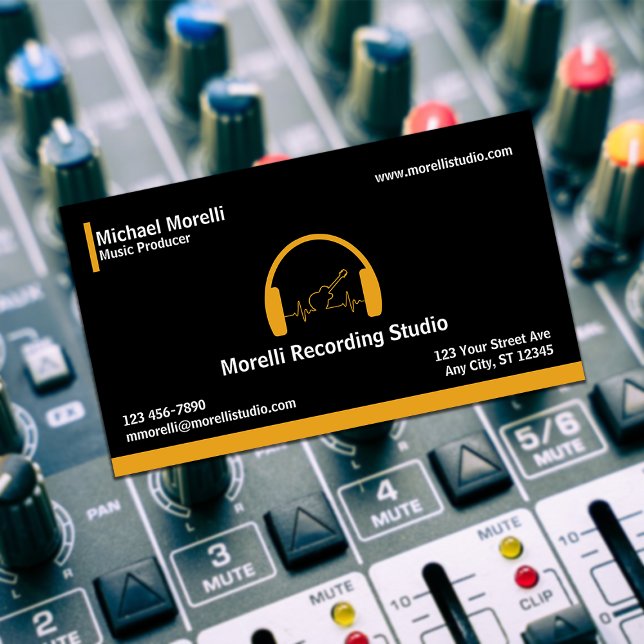 Music Producer Black & Gold Business Card (Creator Uploaded)