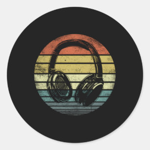 Music Producer Dj Headphones Classic Round Sticker