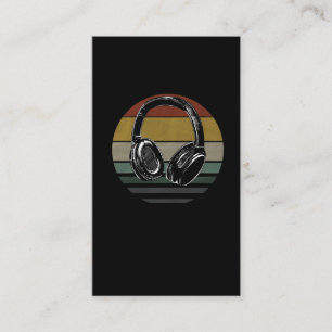 Music producer DJ musician vintage headphones Business Card