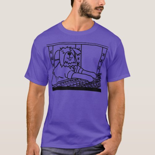 Music Producer Dog Line Drawing T_Shirt