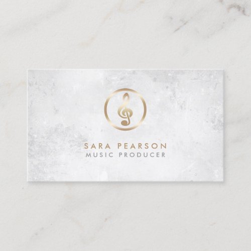 Music Producer Gold Gramophone Icon Business Card