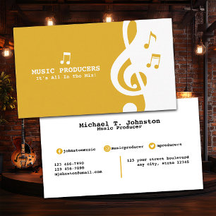 Music Producer Yellow Business Card