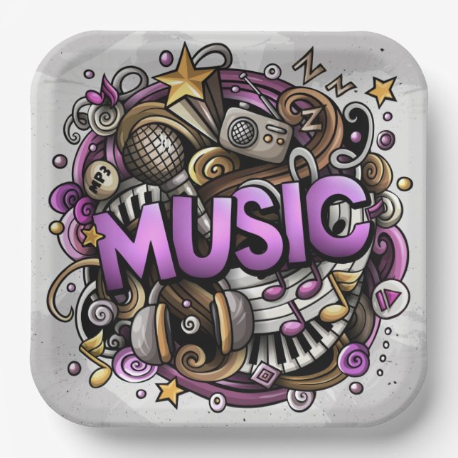 Music Production Event Paper Plates (Front)