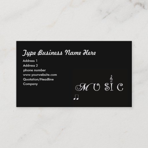 Customizable Music Professional  Business Card