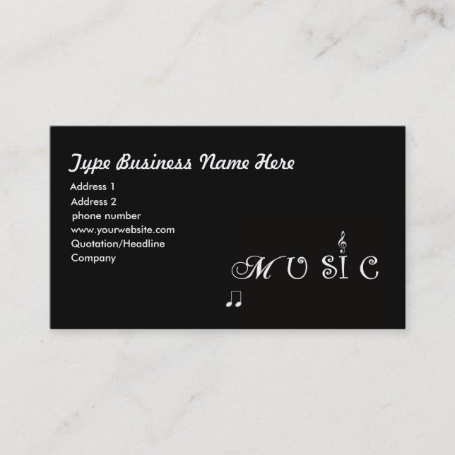 Music Professional  Business Card (Front)