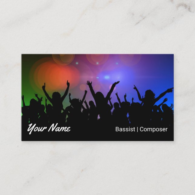 Music Professional Colorful Concert Stylish Business Card (Front)