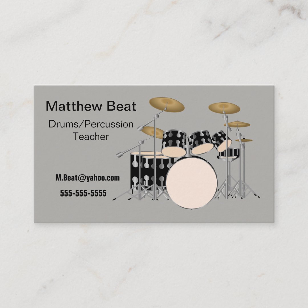 Music Professional. Drums/Percussion. Business Card Zazzle