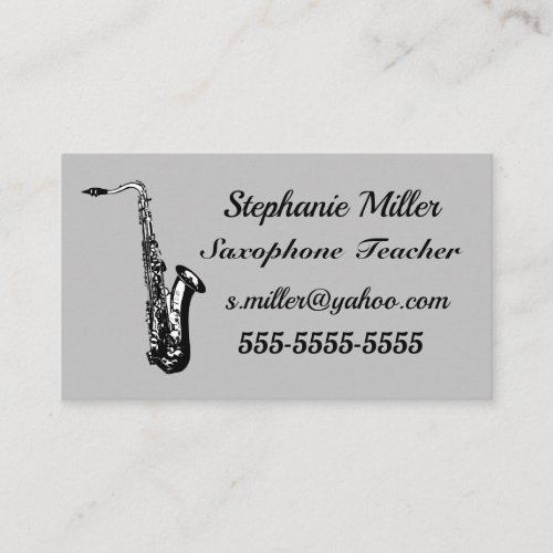 Music Professional Saxophone Business Card