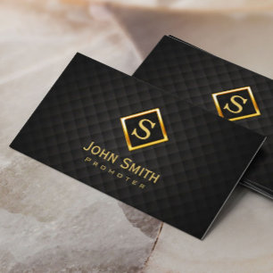 Music Promoter Gold Diamond Monogram Business Card