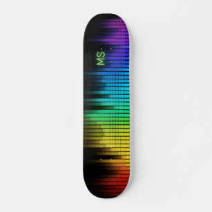 Music pulsation colored design skateboard