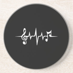 Music Pulse Notes Clef Frequency Wave Sound Coaster