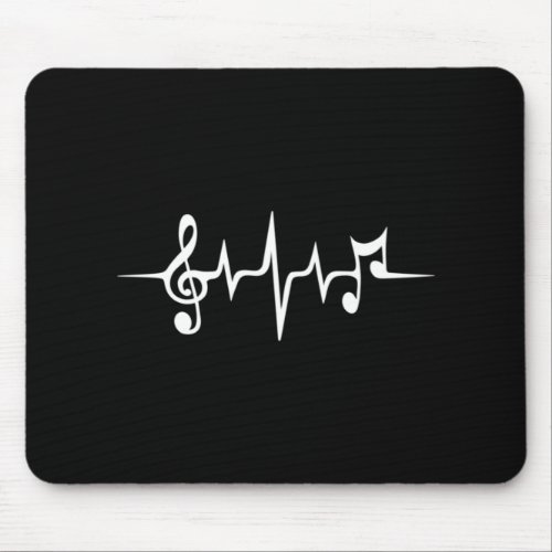 Music Pulse Notes Clef Frequency Wave Sound Mouse Pad