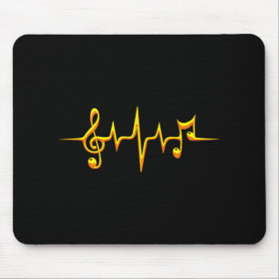 Music Pulse Notes Clef Frequency Wave Sound Mouse Pad