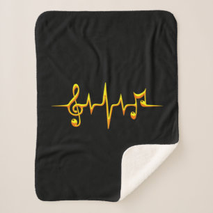 Music Pulse Notes Clef Frequency Wave Sound Sherpa Blanket