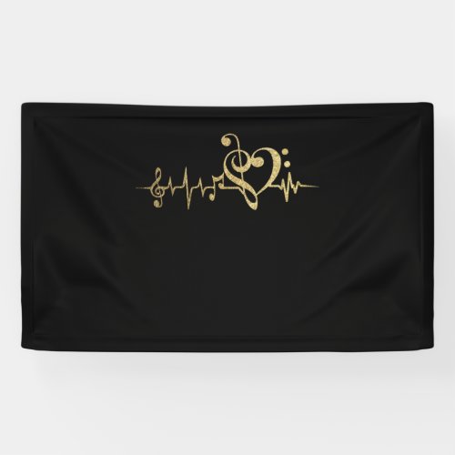 Music Pulse Notes Clef Heartbeat Banner
