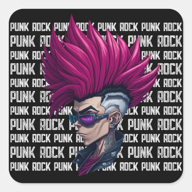 Music Punk Rock And Roll New Wave Band Cool Gig  Square Sticker (Front)