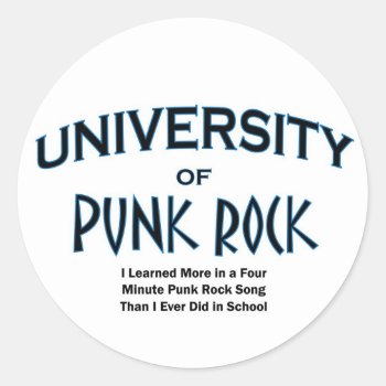 Music-punk Rock Classic Round Sticker by thehotbutton at Zazzle