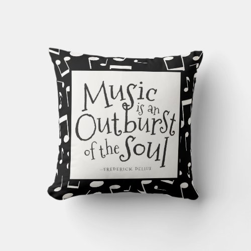 Music Quote Frederic Delius Throw Pillow Gift