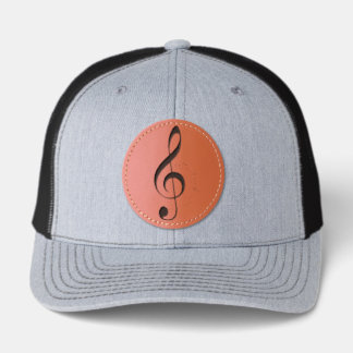 Music quote leather patch hat