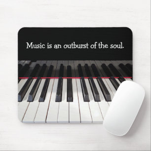 Music Quote on Piano Keyboard  Mouse Pad