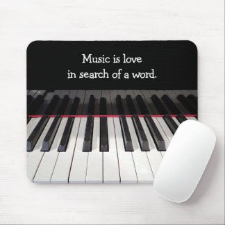 Music Quote on Piano Keyboard Mouse Pad