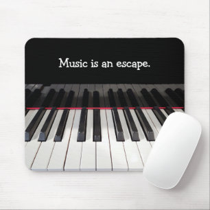 Music Quote on Piano Keyboard Mouse Pad